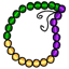 Multicolored Mardi Gras Beads