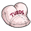 Turds Conversation Heart Beanbag