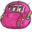 Hot Pink Jackpot Slot Machine Beanbag