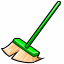 Green Household Broom
