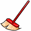 Red Household Broom