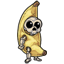 Banana Wearing Skelly Doll