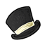 Black Cream Satin Floating Top Hat