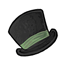Black Olive Satin Floating Top Hat