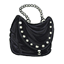 Black Cloth Pearl Handbag