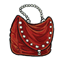 Crimson Cloth Pearl Handbag