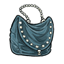 Navy Cloth Pearl Handbag