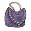 Purple Cloth Pearl Handbag