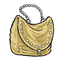 Tan Cloth Pearl Handbag