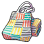 Striped Cloth Shopping Bags