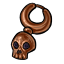 Single Copper Skull Earring