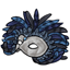 Blue Deluxe Feathered Mask