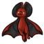 Dramatic Black-Winged Vampire Bat