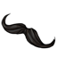 Black Curly Mustache