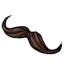 Dark Brown Curly Mustache