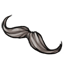 Gray Curly Mustache