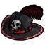 Feathered Black and Red Cavalier Hat