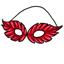 Red Feathers Mask