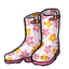 Pink and Orange Floral Rain Boots
