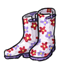 Purple and Red Floral Rain Boots