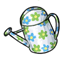 Blue and Green Floral Watering Can