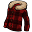 Red Checked Fur Hooded Jacket