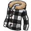 White Checked Fur Hooded Jacket