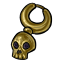 Single Gold Skull Earring