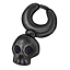 Single Gunmetal Skull Earring