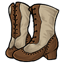Beige and Brown Lace-Up Boots