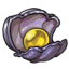 Left-Sided Clam with Gold Pearl
