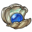 Left-Sided Clam with Sapphire Pearl