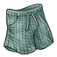 Mint Check Linen Shorts