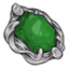 Silverwork Emerald Brooch