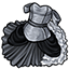 Silver Ruffled and Bustled Ball Gown