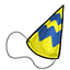 Blue and Yellow Party Hat
