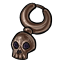 Single Pewter Skull Earring