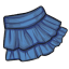 Blue Plain Tiered Skirt