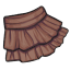 Brown Plain Tiered Skirt