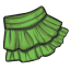 Green Plain Tiered Skirt