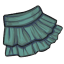 Turquoise Plain Tiered Skirt