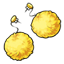 Yellow Pompom Earrings