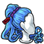 Blue Poofy Pony Costume Wig