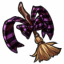 Purple and Black Broom Bow