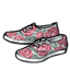 Gray Rose Print Canvas Sneakers