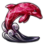 Ruby Dolphin Figurine