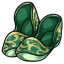 Green Ornamented Slippers