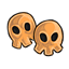 Orange Skully Earrings