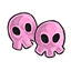 Pink Skully Earrings