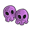 Purple Skully Earrings